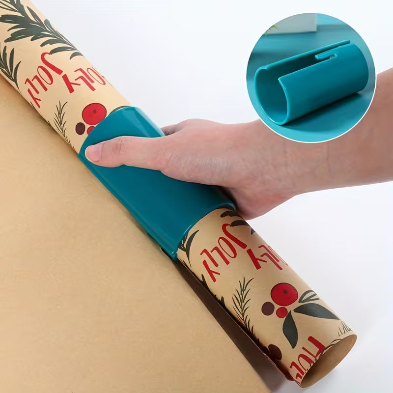 Heavy-Duty Gift Wrap Cutter – Manual Circle Cutter Tool with Turquoise Slot | Easy & Safe Plastic Wrap Cutter for Holidays & Everyday Use