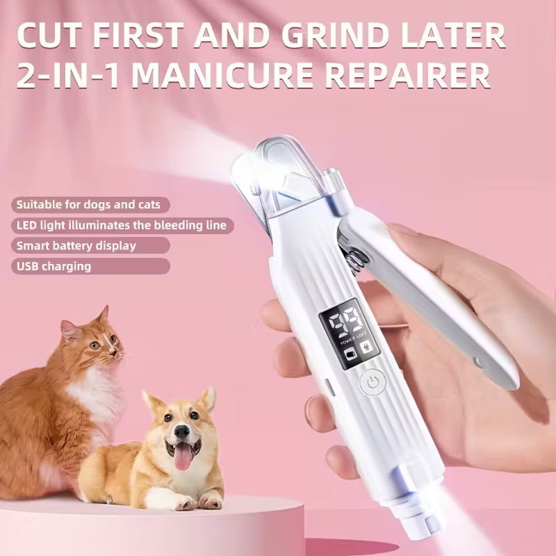 2-in-1 Pet Nail Clipper & Grinder – Professional Grooming Tool with Safety Guard for Dogs & Cats